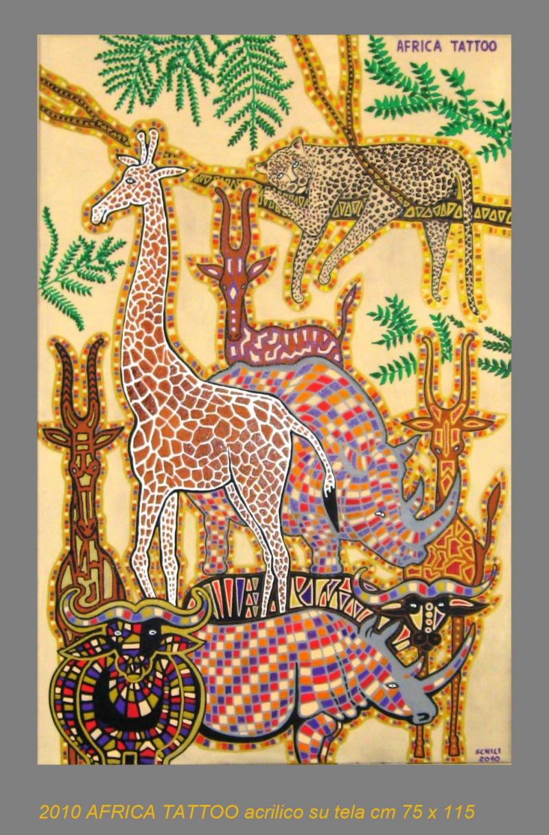 2010  AFRICA TATTOO  acrilico su tela cm 75 x 115 .......not available