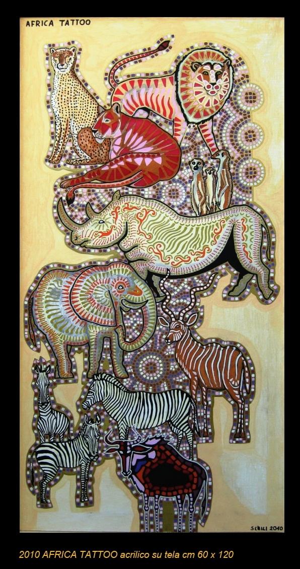 2010  AFRICA TATTOO  acrilico su tela cm 60 x 120 .......not available