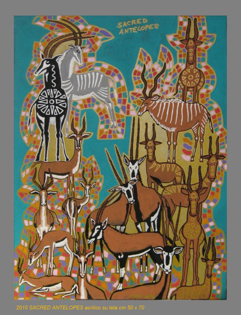 2010  SACRED ANTELOPES  acrilico su tela cm 50 x 70.......not available