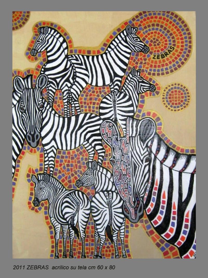 2011  ZEBRAS  acrilico su tela cm 60 x 80 .......not available