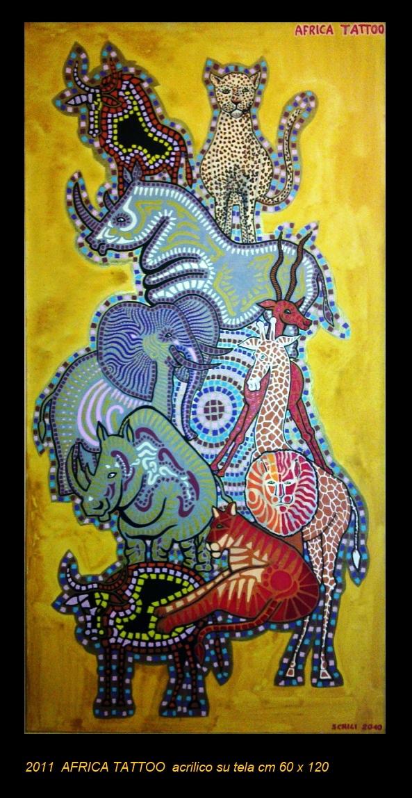 2011  AFRICA TATTOO  acrilico su tela cm 60 x 120 .......not available